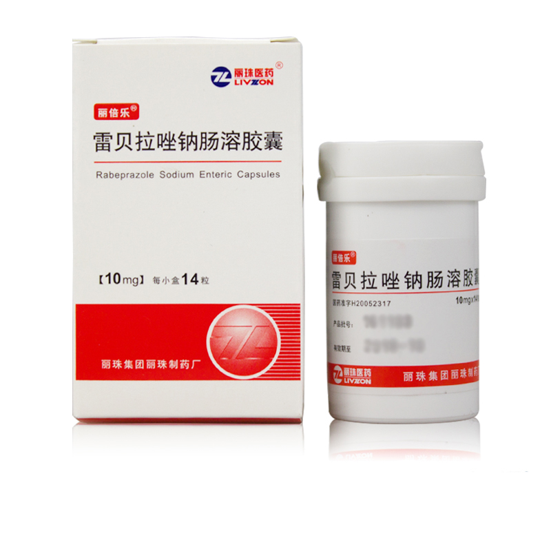 【丽倍乐】雷贝拉唑钠肠溶胶囊 10mg*14粒/盒